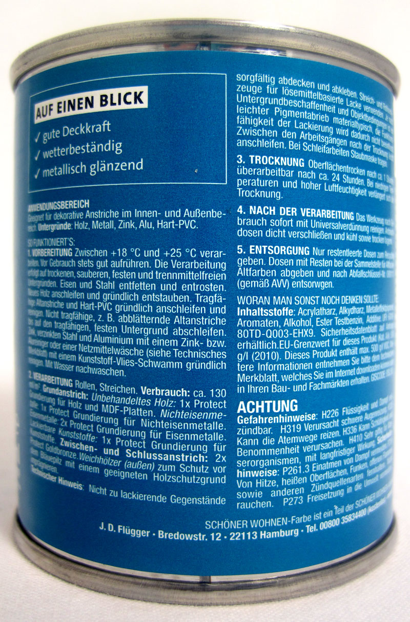 Goldbronze für außen und innen - Siliconharzlack 125ml