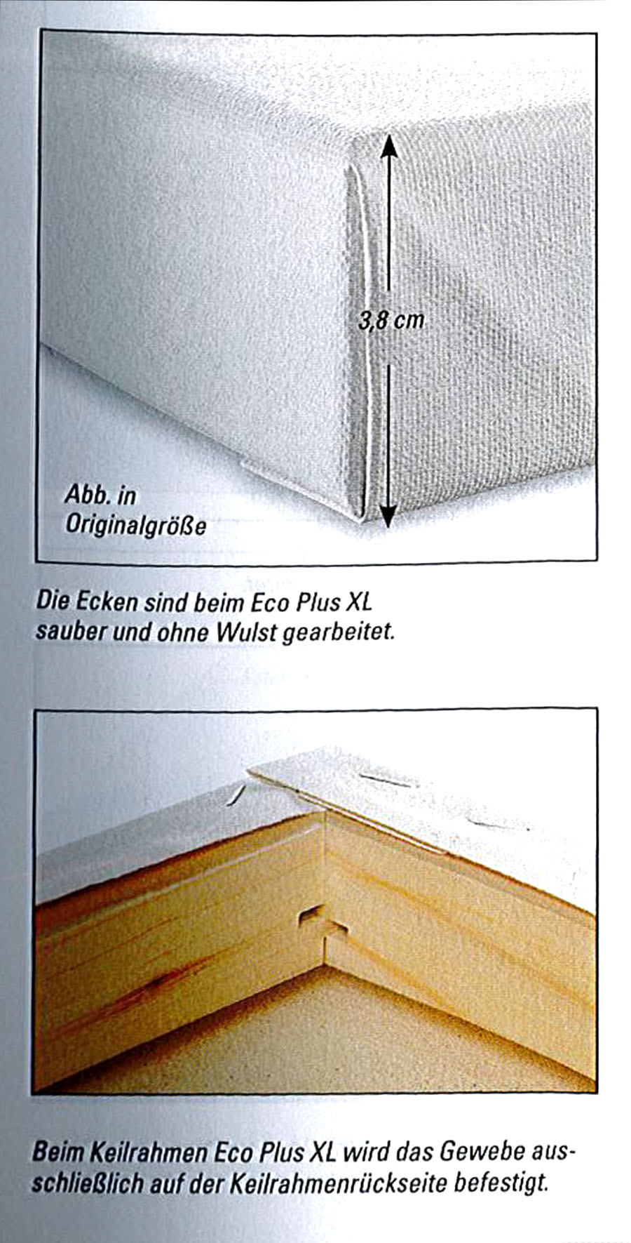 Bespannter Keilrahmen Ecoplus XL 50x60 Tiefe 3,8 cm