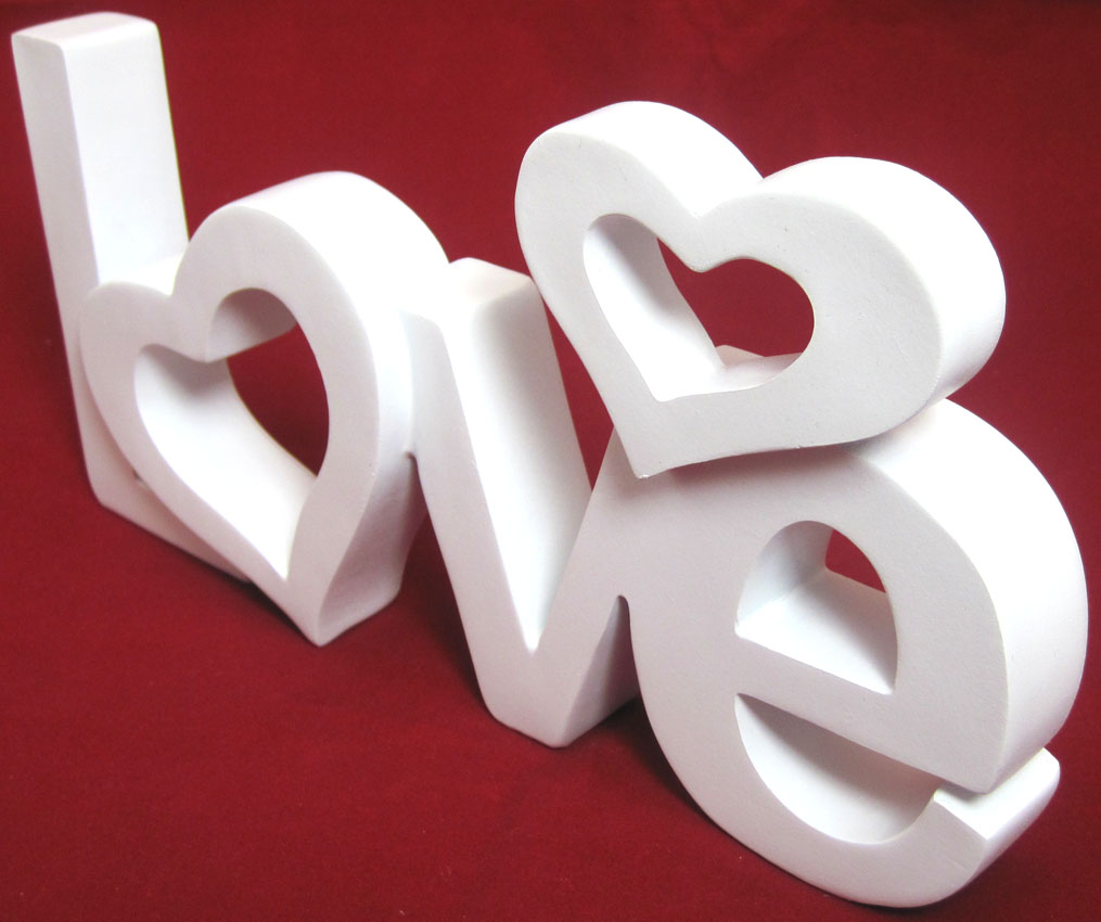 Schriftzug "Love" weiß 30x13x4 cm (BxHxT) Polyresin