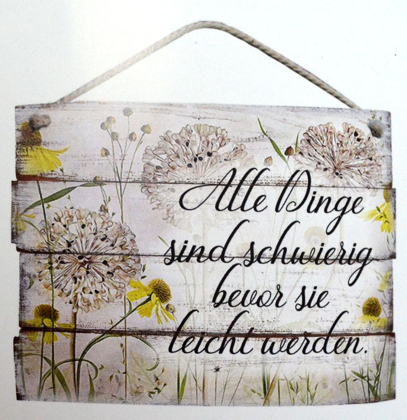 Wandbild "Alle Dinge sind schwierig" 40x30 BxH