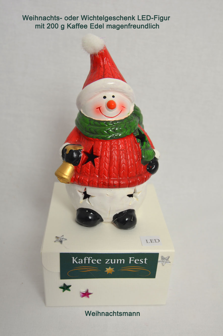 Kaffee zum Fest 200 g mit LED-Figur Weihnachtsmann