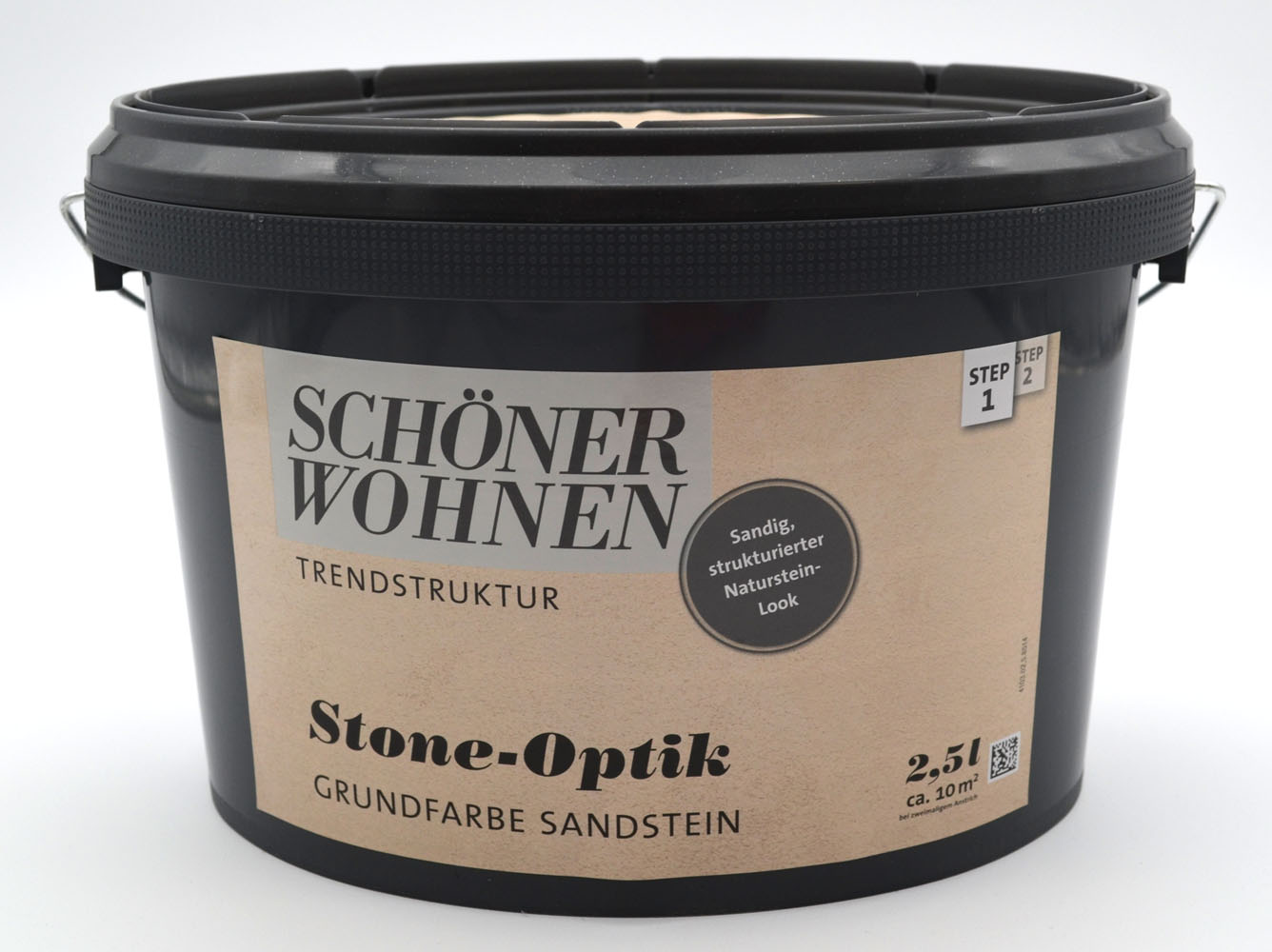 Schöner Wohnen Stone-Optik Grundfarbe Sandstein 2,5 l mit Roller