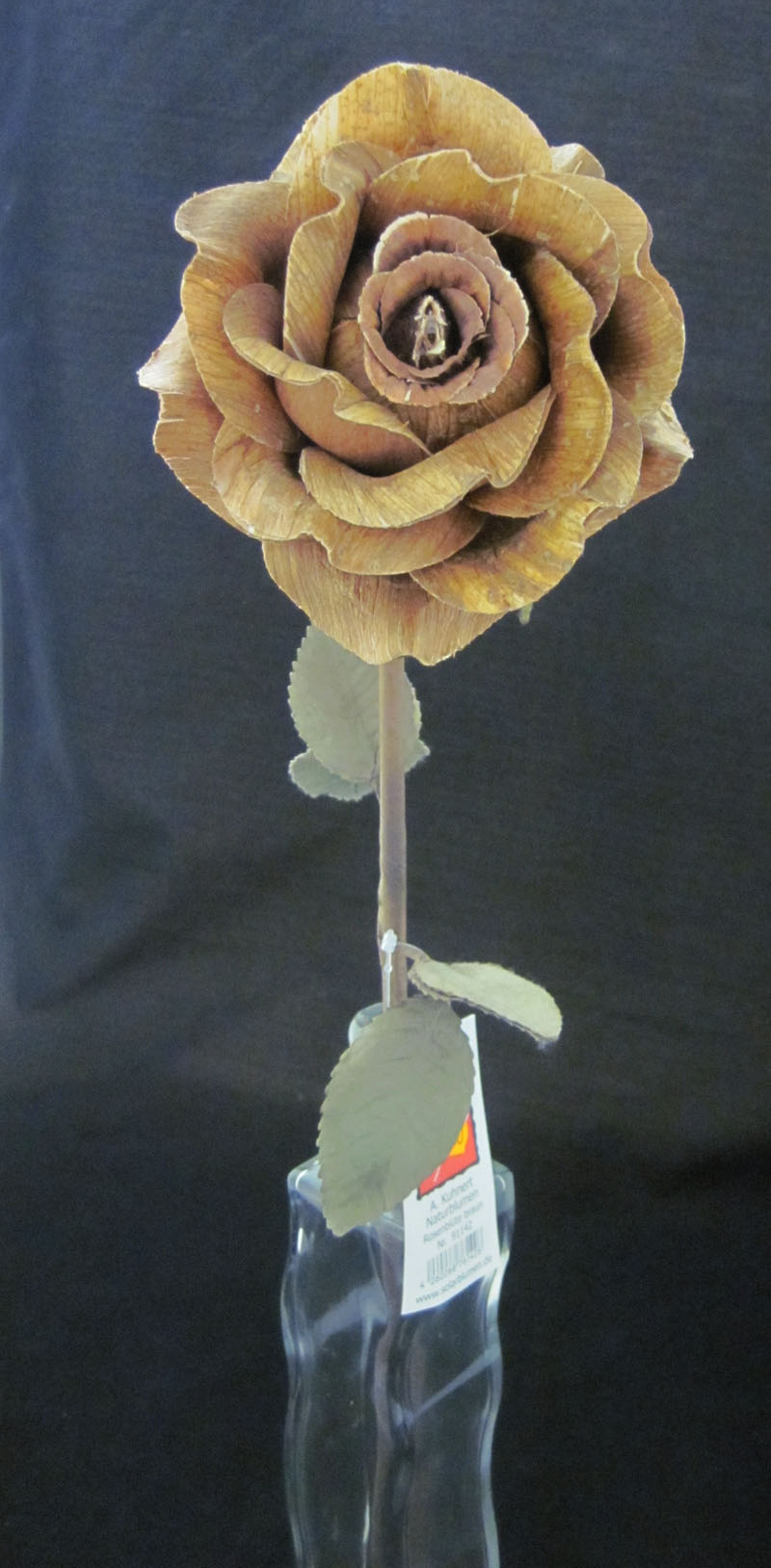 Naturblume - Solarpflanze, Rose braun ca. 60 cm lang