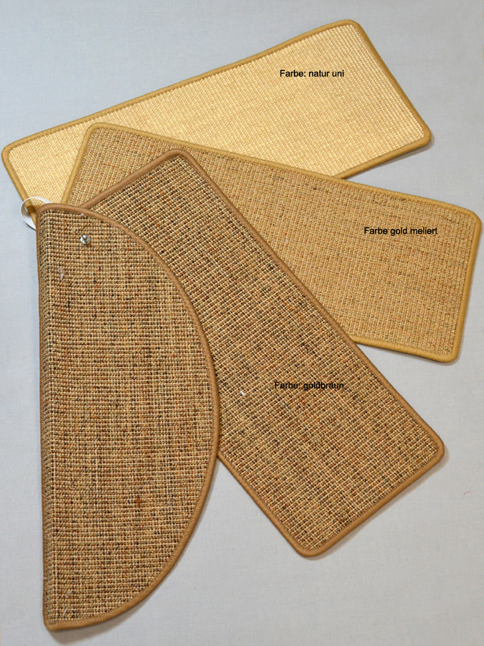 Stufenteppich Sisal gold meliert 23,5x65x3,5 cm (TxBxH) 15 Stück