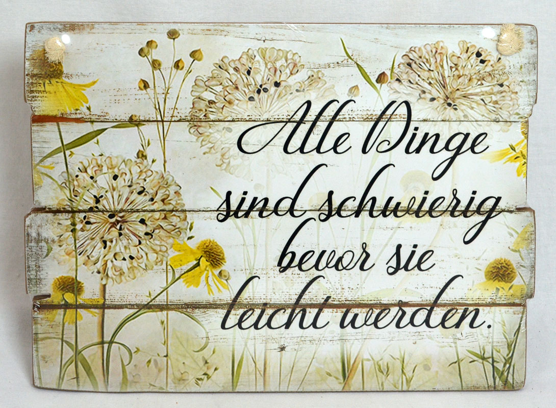 Wandbild "Alle Dinge sind schwierig" 40x30 BxH