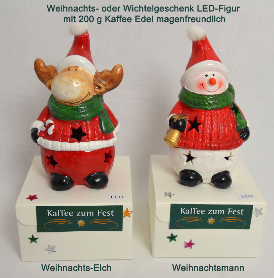 Kaffee zum Fest 200 g mit LED-Figur Weihnachts-Elch