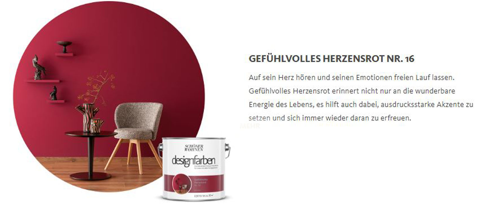 Designfarbe Gefühlvolles Herzensrot Nr. 16 2,5 l