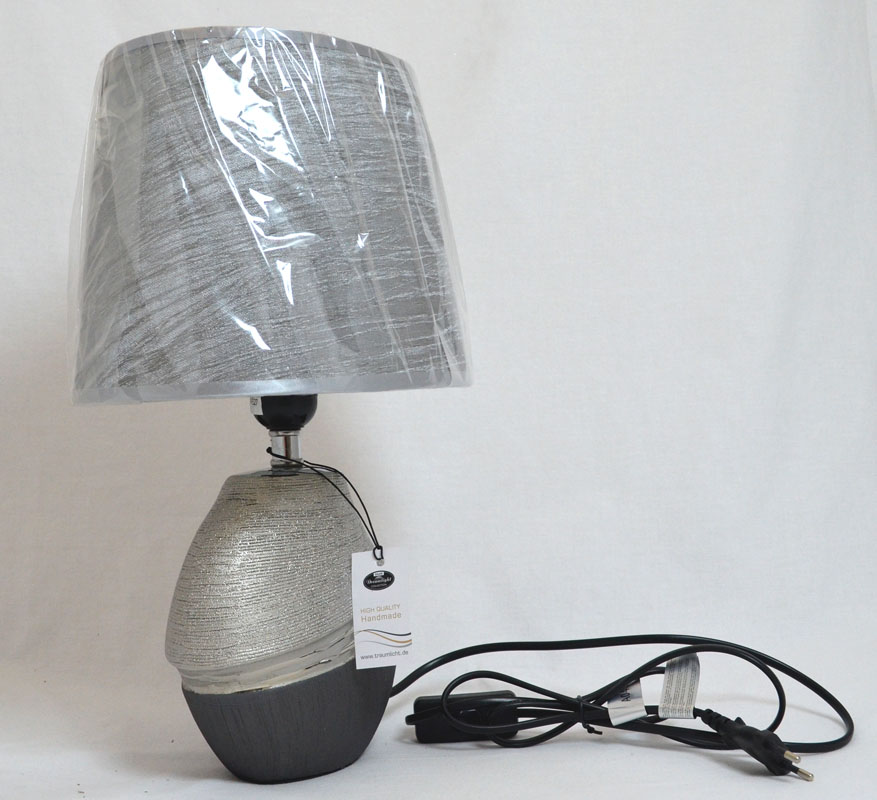 Keramik-Lampe Bridgetown grau-silber 37x27,5x19 (HxBxT)