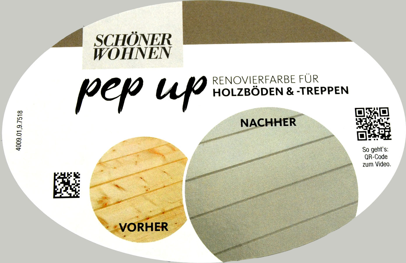 Pep up Renovierfarbe für Holzböden und -treppen Antikweiß seidenmatt 1l