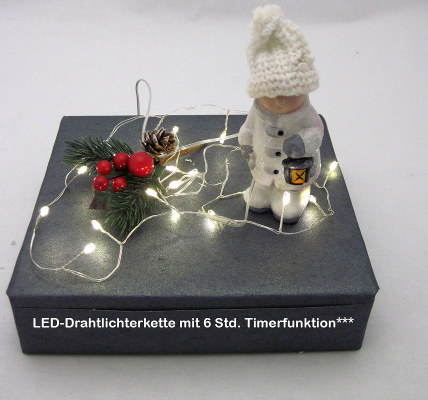 LED-Drahtlichterkette Indoor 20 LED-Lämpchen 130 m weiß mit Timer