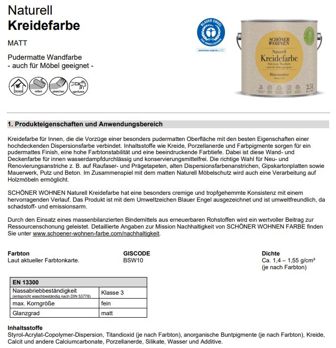 Naturell Kreidefarbe Blütenzauber 2,5 l