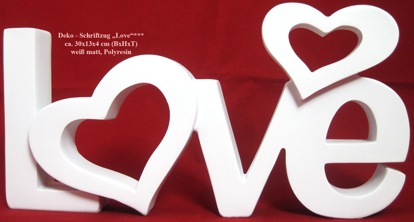 Schriftzug "Love" weiß 30x13x4 cm (BxHxT) Polyresin