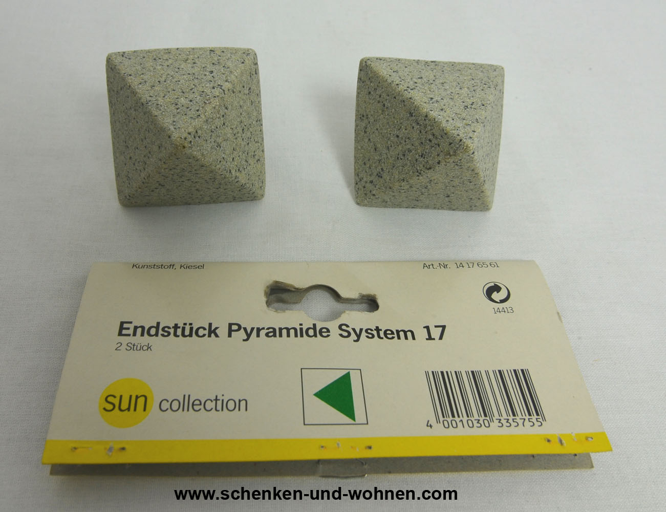 Endstück Pyramide für Stilgarnituren 16 mm 1 Paar