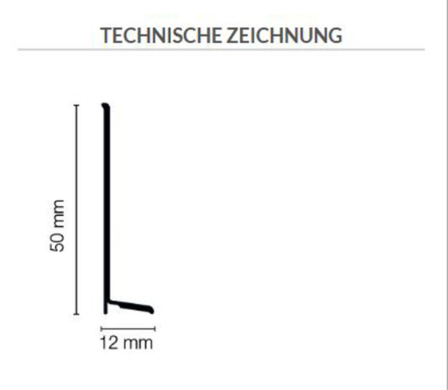 Weichsockelleiste WL50 nussbraun 50 x 1 lfdm. Zuschnittmaß