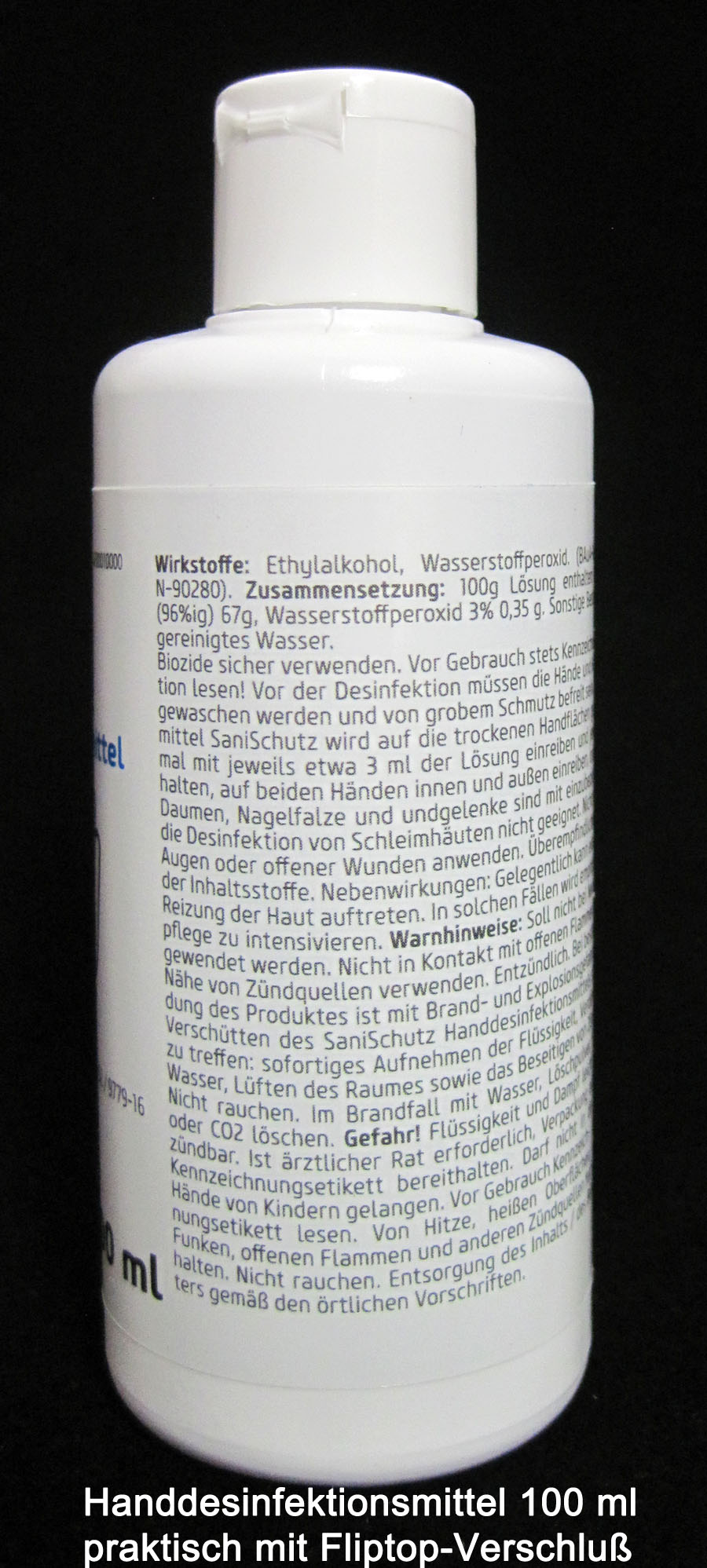 Handdesinfektionsmittel SaniSchutz mit Fliptop-Verschluß 100 ml