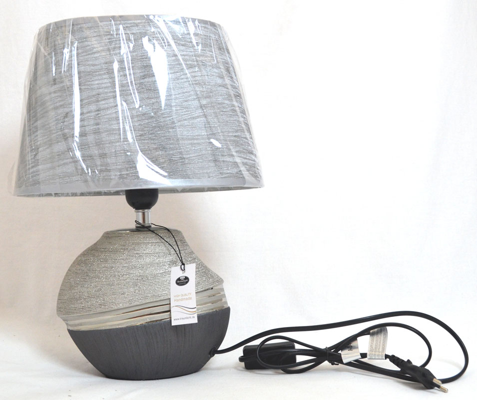 Keramik-Lampe Bridgetown grau-silber 37x27,5x19 (HxBxT)