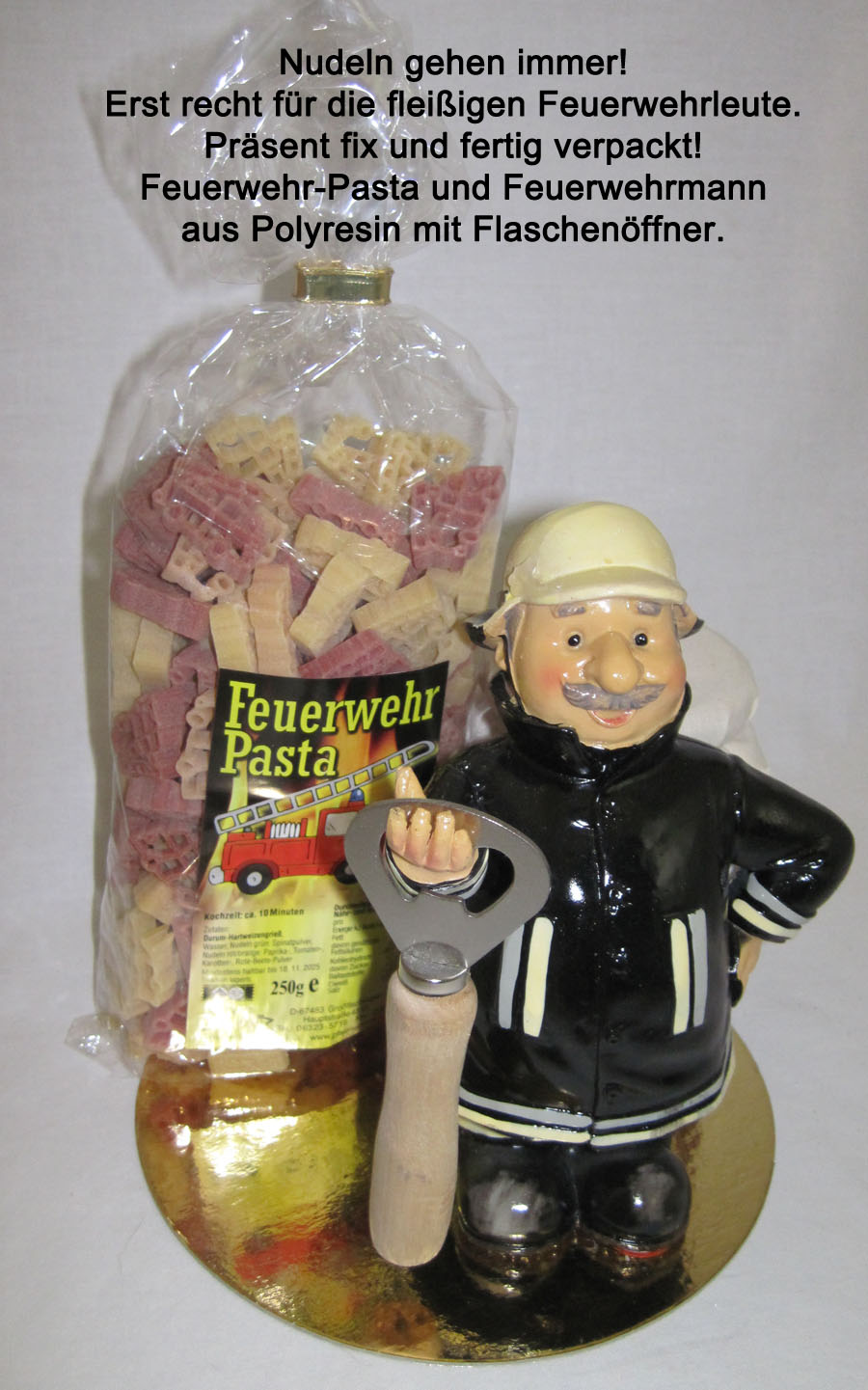 Feuerwehr-Pasta mit Feuerwehrmann