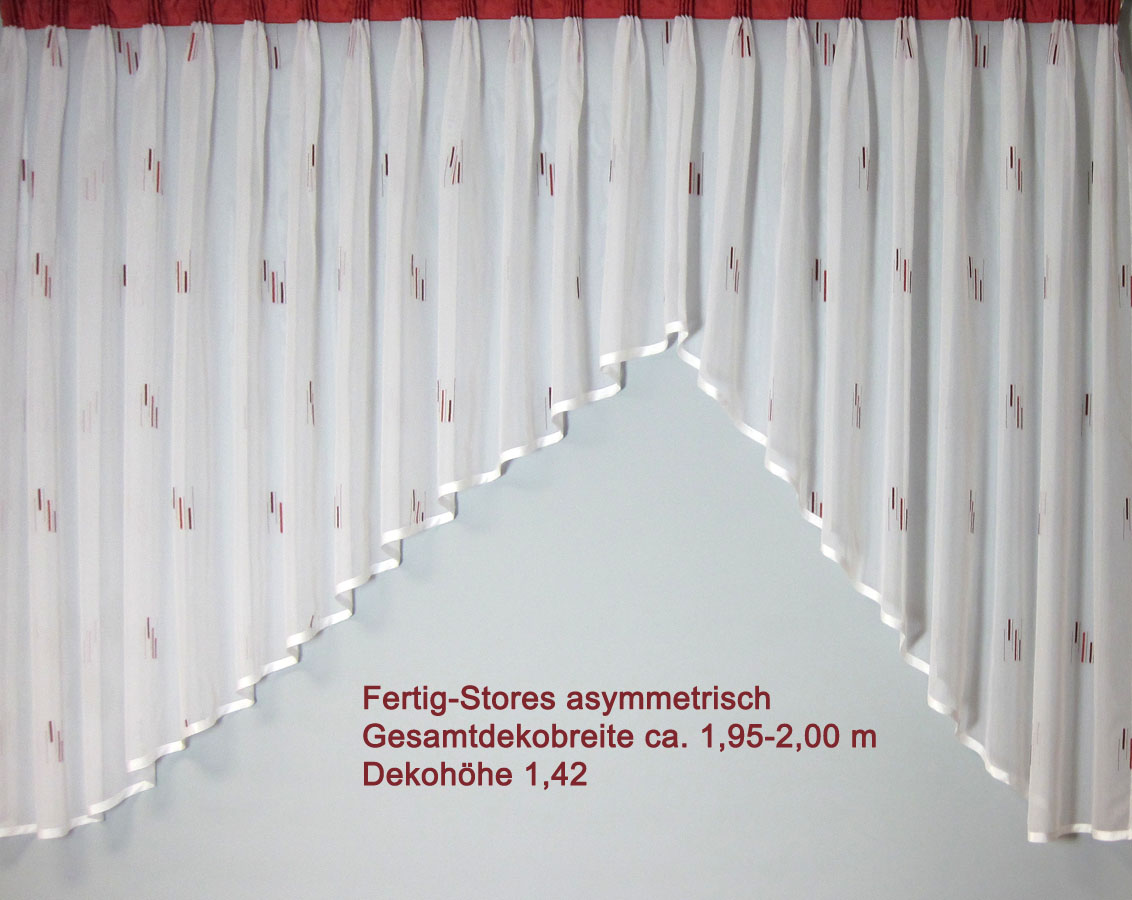 Fertigstores asymmetrisch transparent BxH 1,95 x 1,42 m